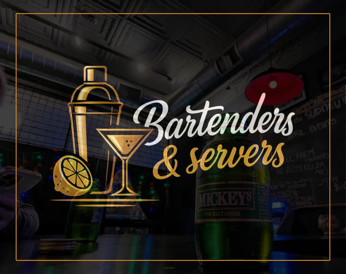 Professional bartending team working at a premium event